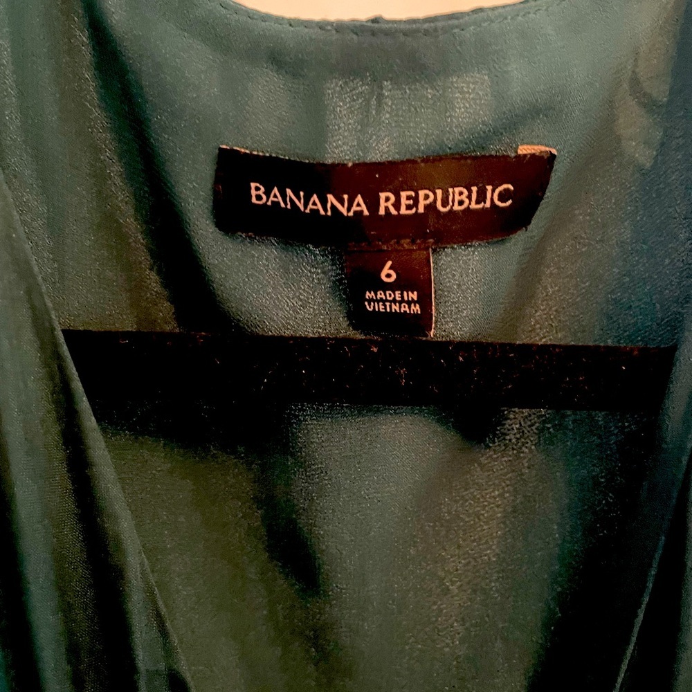 Banana Republic Green Wrap Dress Size 6 - Picture 4 of 5